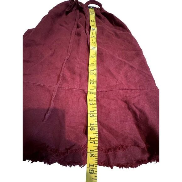 Zara Women Frayed Linen Halter Top shirt M Medium Red 4043/265 NWT - Picture 6 of 8